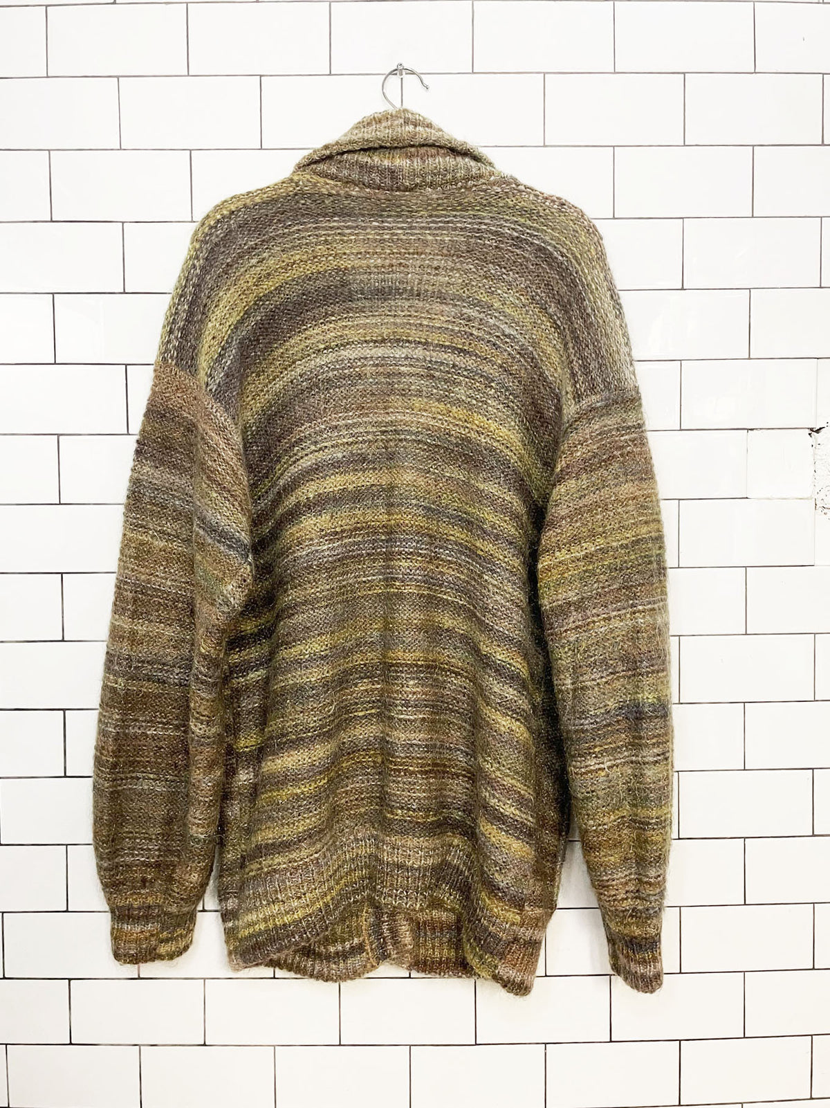 vintage 80s bleyle wool-mohair argyle knit cardigan | made in Italy