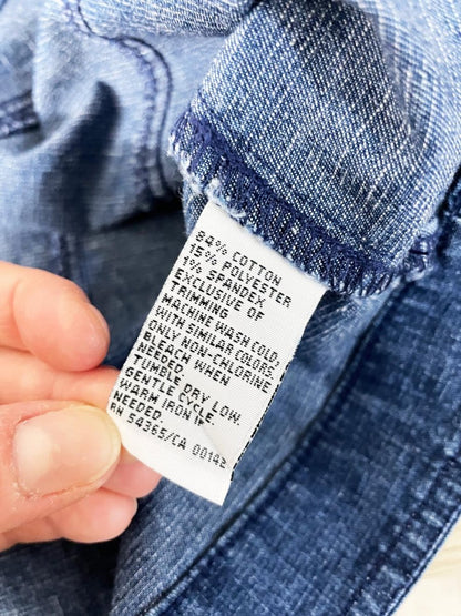 vintage 00s alia embroidered sleeveless denim vest top - good market thrift store