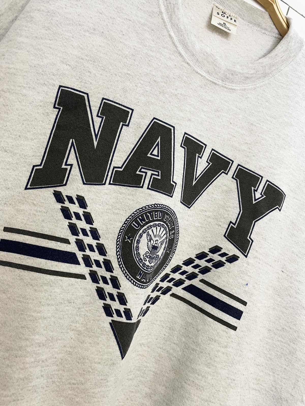 vintage 90s mj soffe US navy graphic sweatshirt | made in USA | double sided