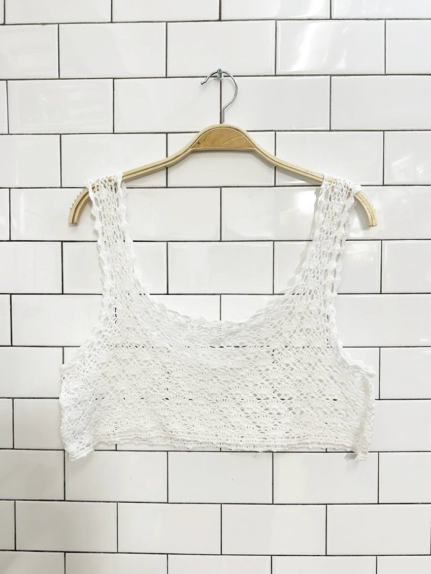 crochet sunrise knit crop tank - good market thrift store