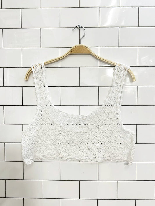 crochet sunrise knit crop tank - good market thrift store