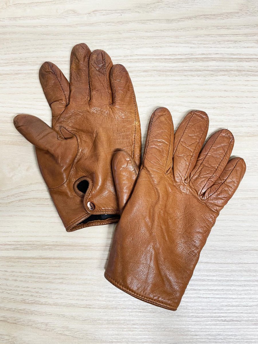 club monaco butter leather wool - cashmere lined driving gloves - good market thrift store