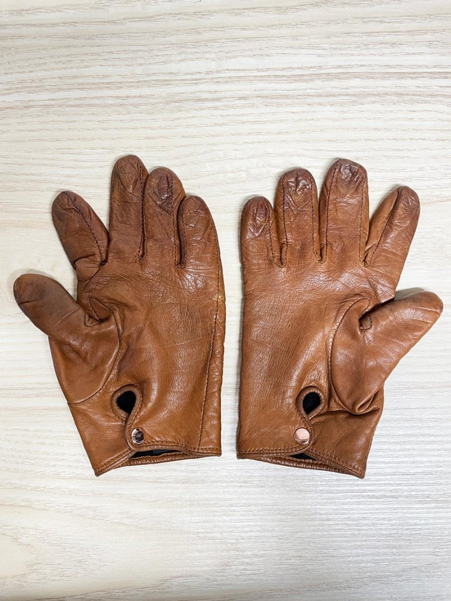 club monaco butter leather wool - cashmere lined driving gloves - good market thrift store