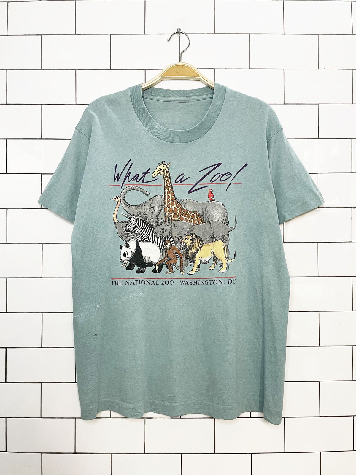 vintage 90s what a zoo single stitch graphic tee | washington national zoo