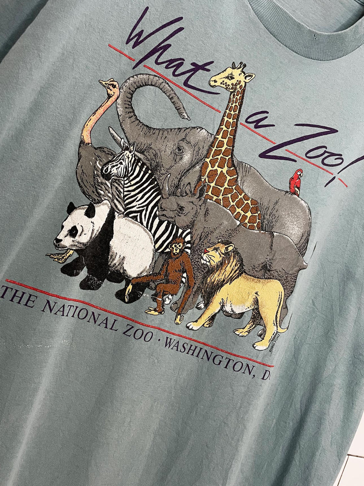 vintage 90s what a zoo single stitch graphic tee | washington national zoo