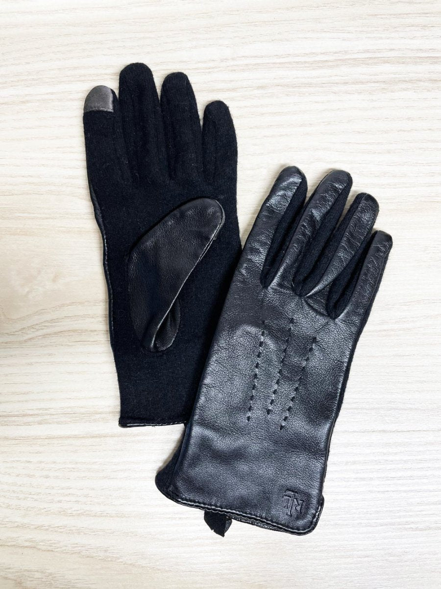 lauren RL butter leather + wool - cashmere gloves | unlined | ralph lauren - good market thrift store