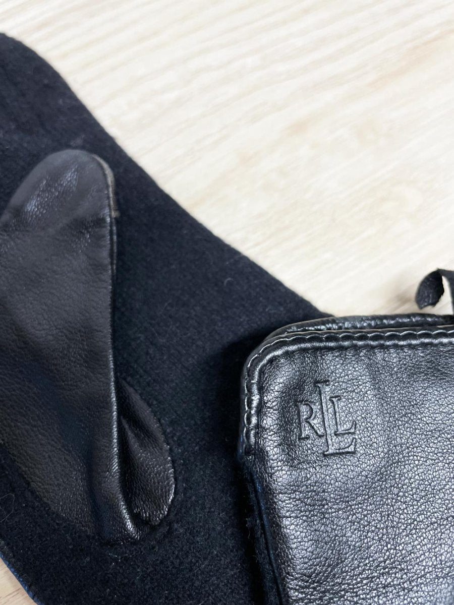 lauren RL butter leather + wool - cashmere gloves | unlined | ralph lauren - good market thrift store