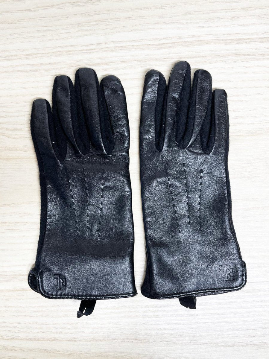 lauren RL butter leather + wool - cashmere gloves | unlined | ralph lauren - good market thrift store