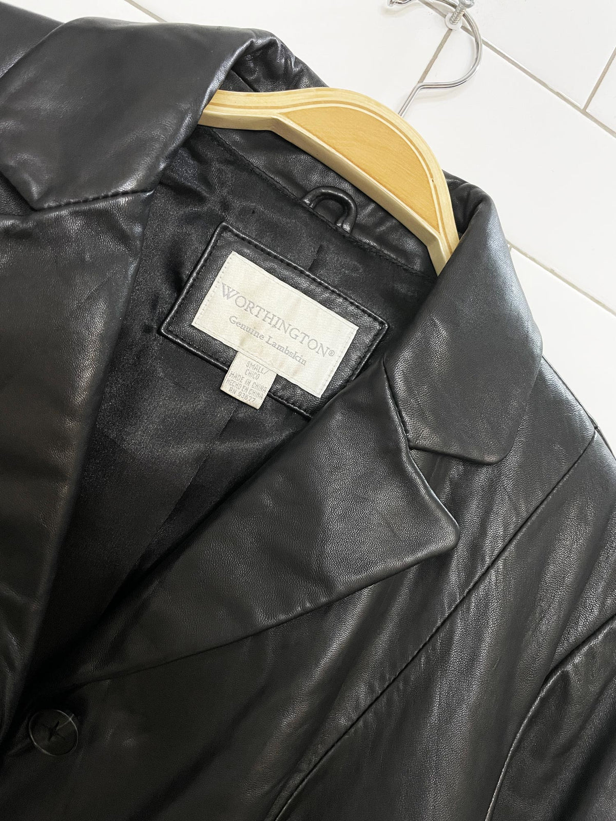 vintage 00s worthington butter leather long jacket | lambskin