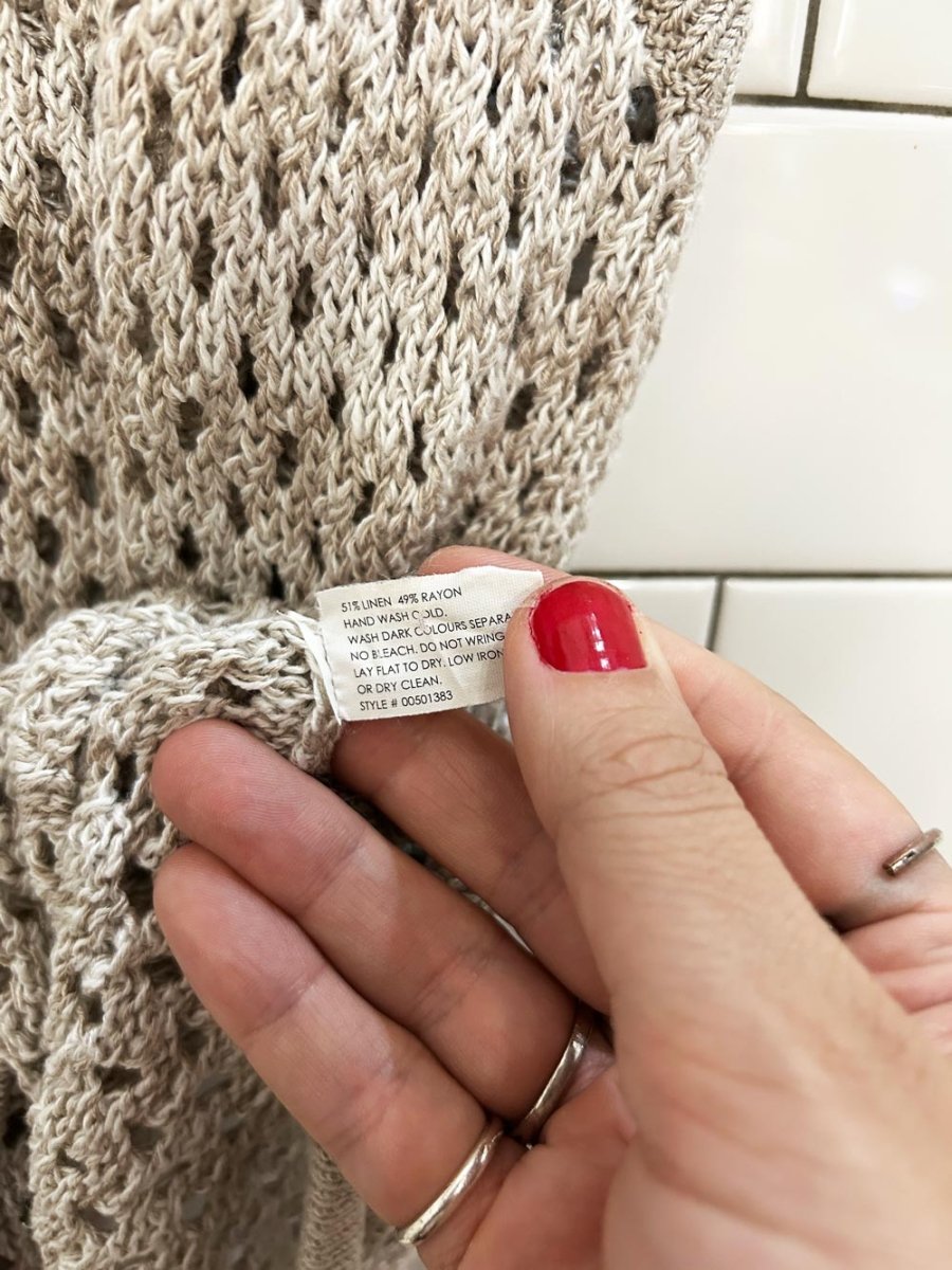 club monaco linen - blend knit tank - good market thrift store