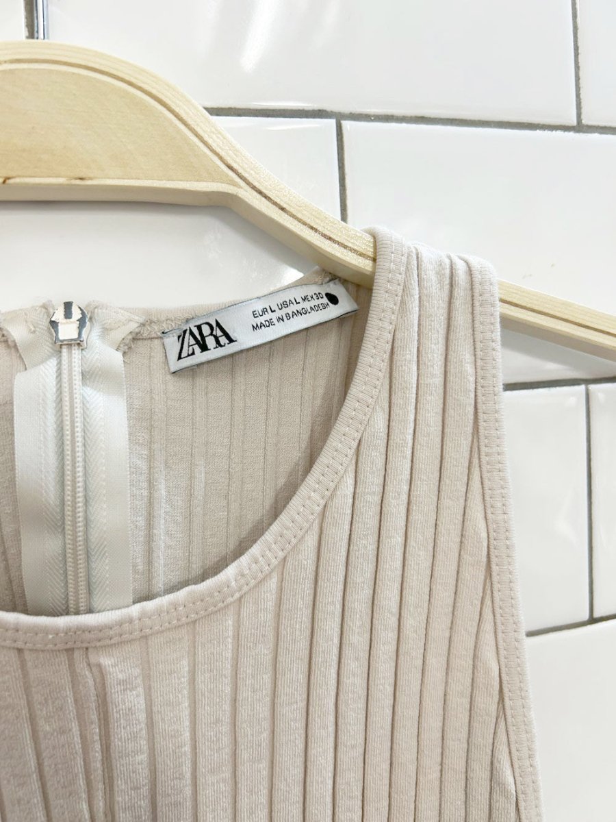 zara chunky ribbed racer back romper - good market thrift store