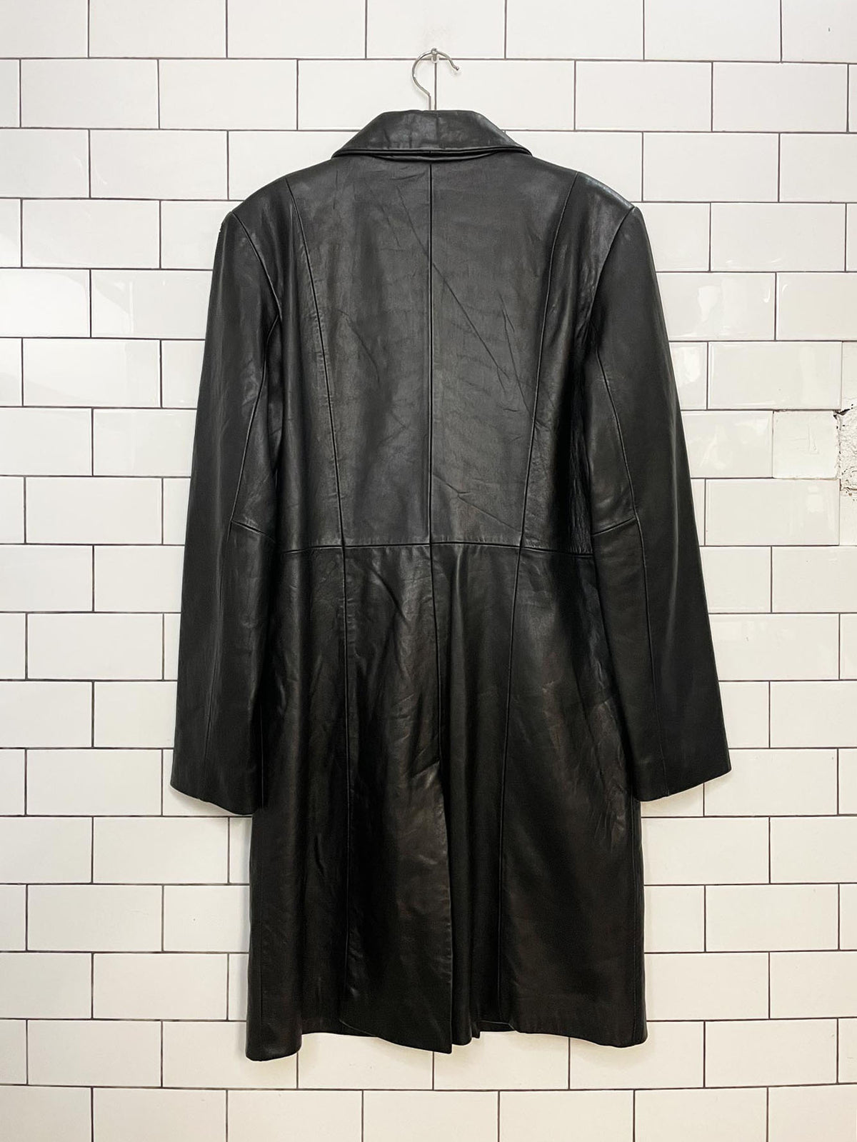 vintage 00s worthington butter leather long jacket | lambskin