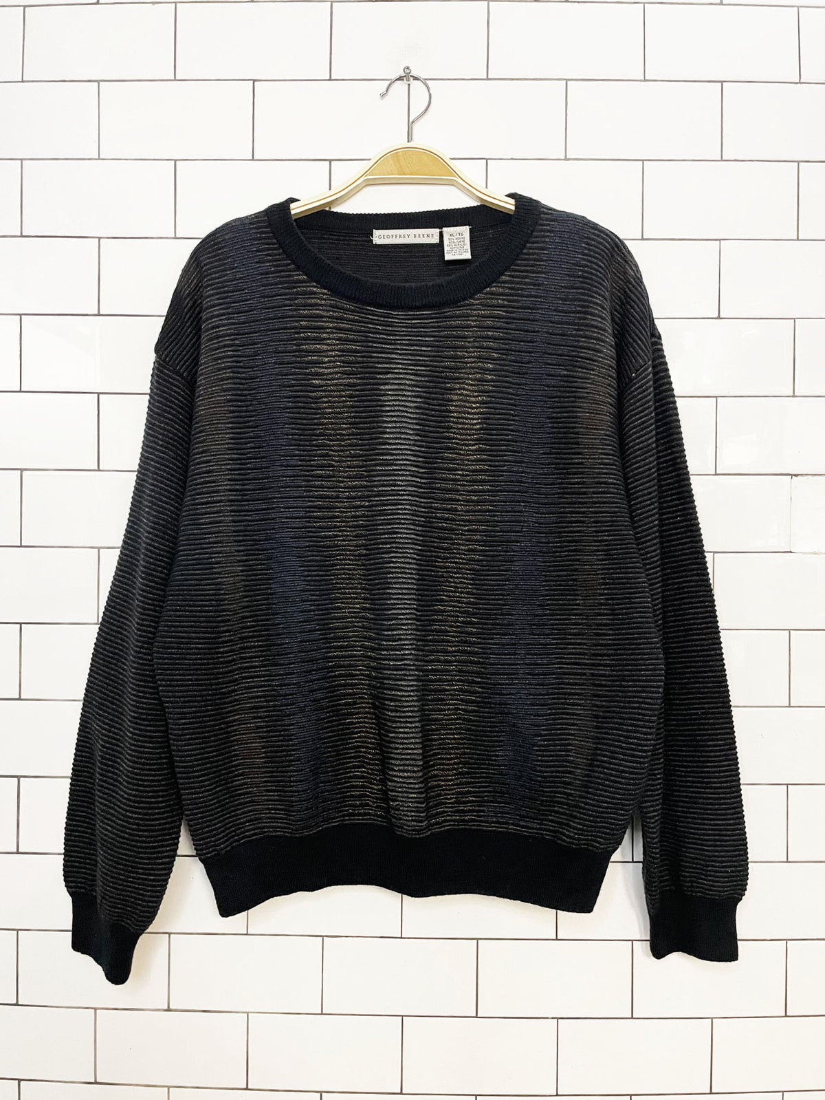 vintage 00s geoffrey beene merino wool-blend 3D knit sweater