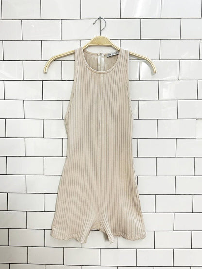 zara chunky ribbed racer back romper - good market thrift store