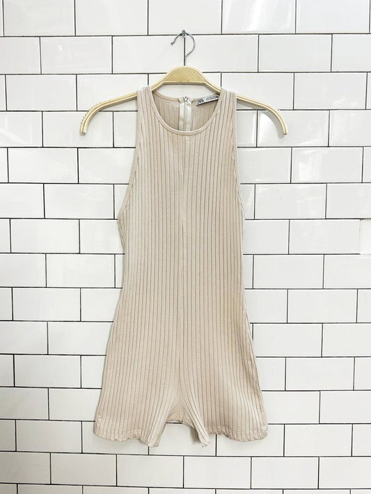 zara chunky ribbed racer back romper - good market thrift store