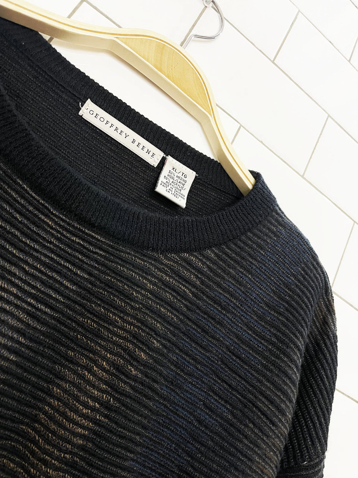vintage 00s geoffrey beene merino wool-blend 3D knit sweater