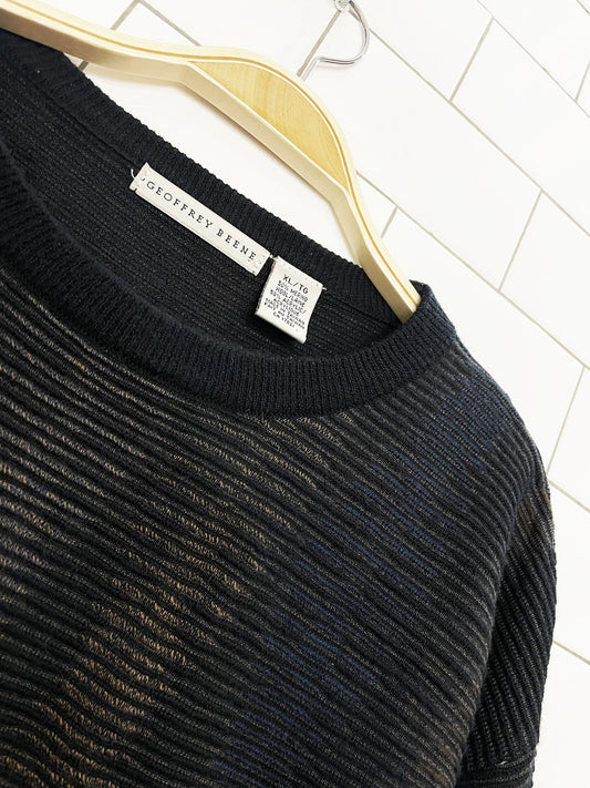 vintage 00s geoffrey beene merino wool-blend 3D knit sweater