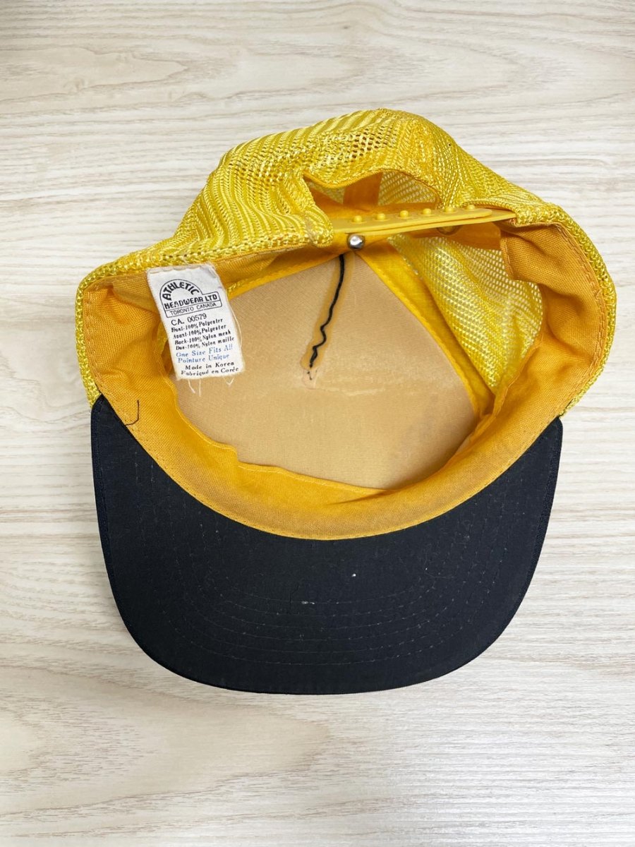 vintage 80s honey bee patch trucker hat | athletic headwear ltd. - good market thrift store