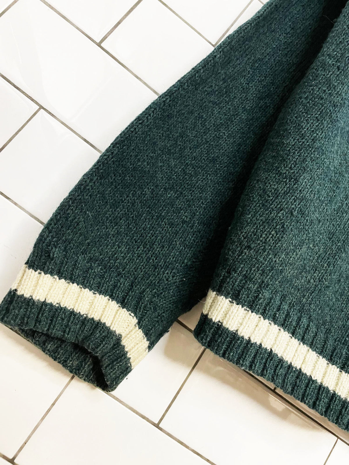 vintage 90s retreat wool-blend knit ringer sweater