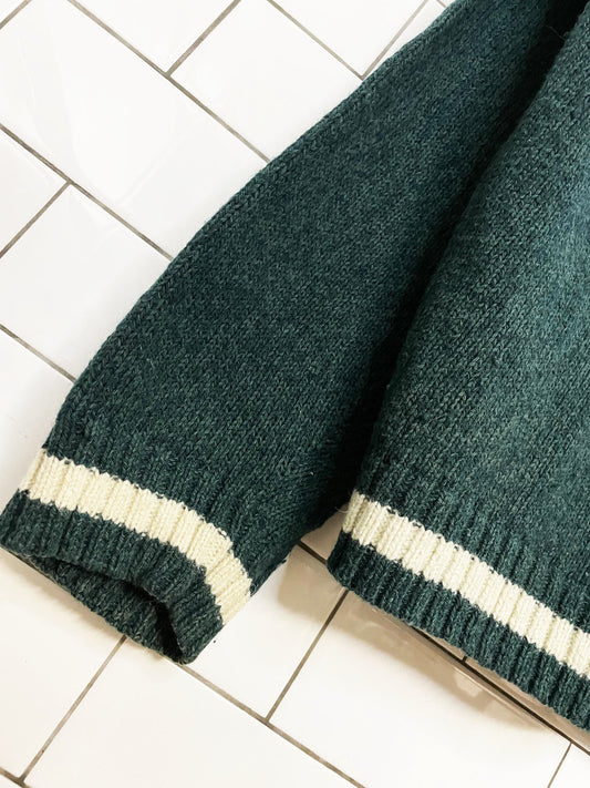 vintage 90s retreat wool-blend knit ringer sweater