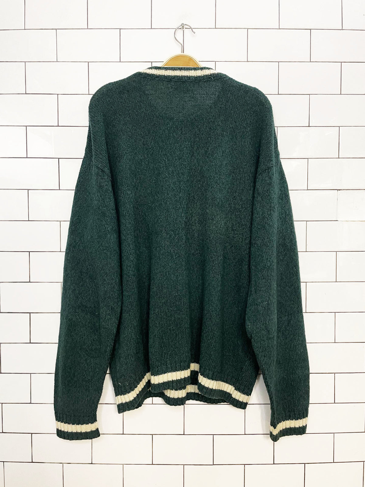 vintage 90s retreat wool-blend knit ringer sweater
