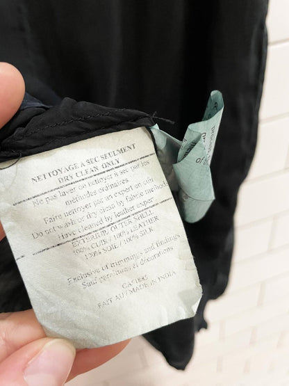 LM studio 100% silk tank with leather trim - good market thrift store