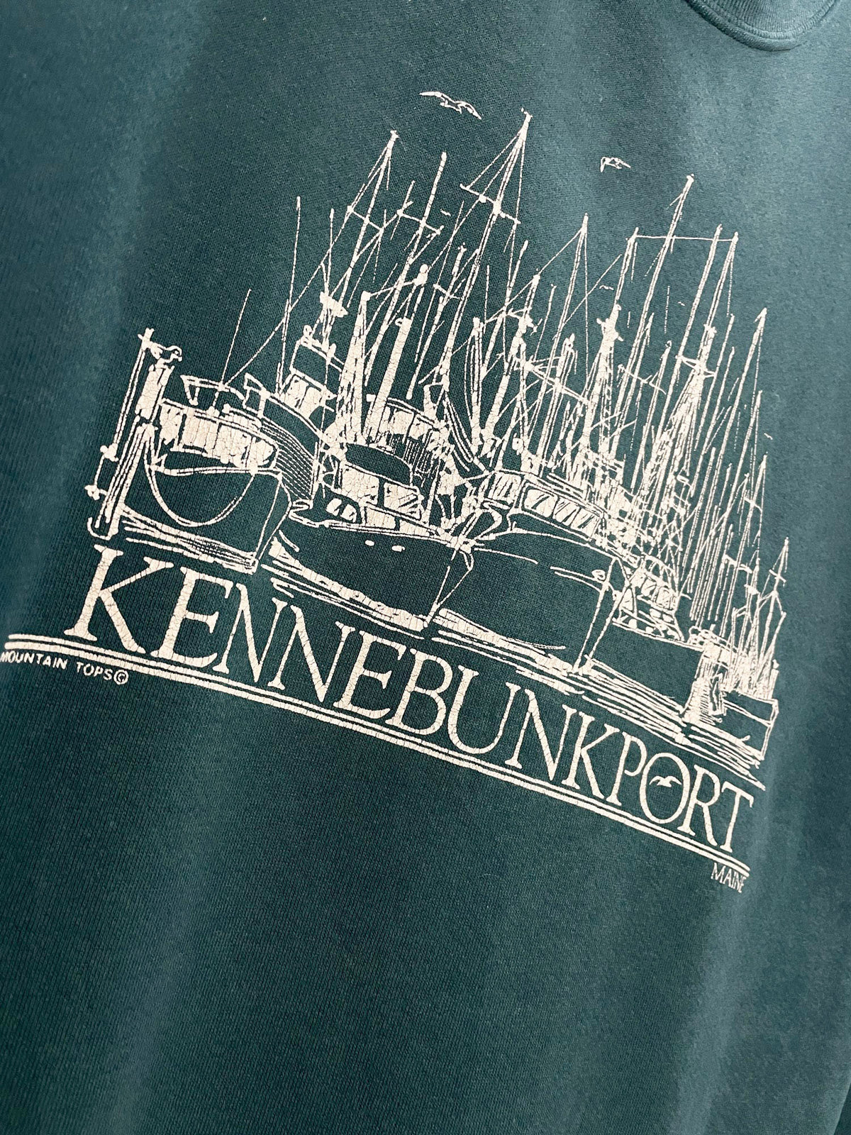 vintage maine harbour graphic sweatshirt | mountain tops