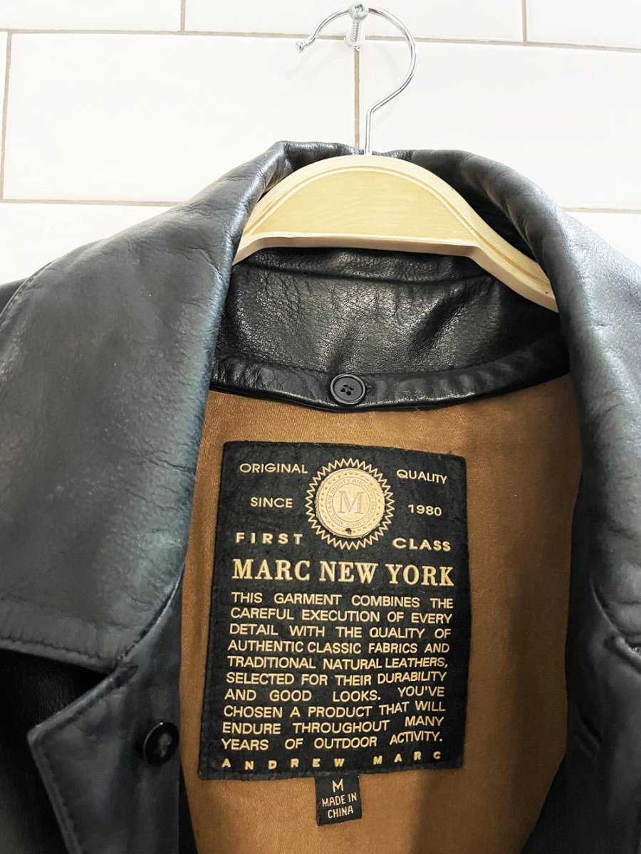 marc new york heavy leather minimal jacket | removable liner - good market thrift store