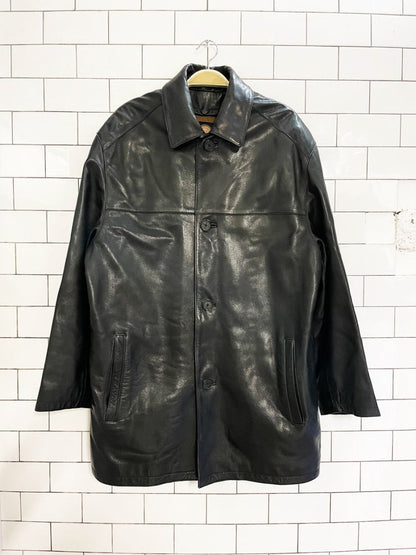 marc new york heavy leather minimal jacket | removable liner - good market thrift store