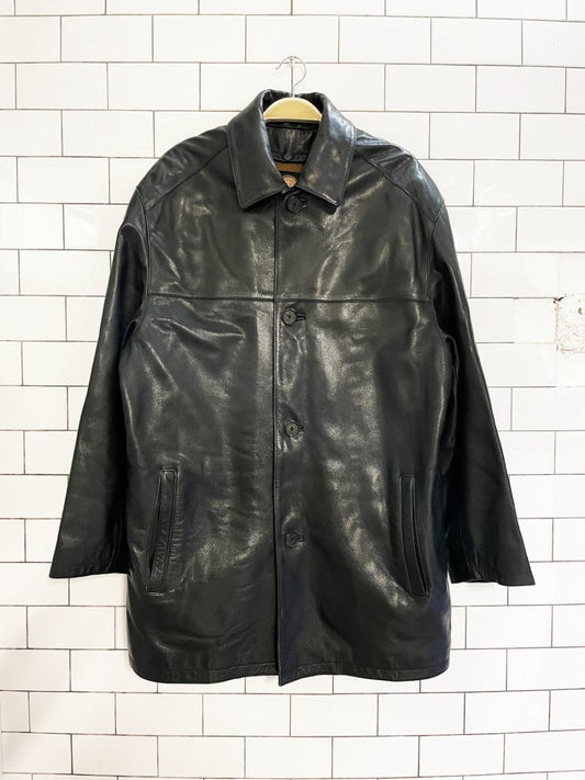 marc new york heavy leather minimal jacket | removable liner - good market thrift store