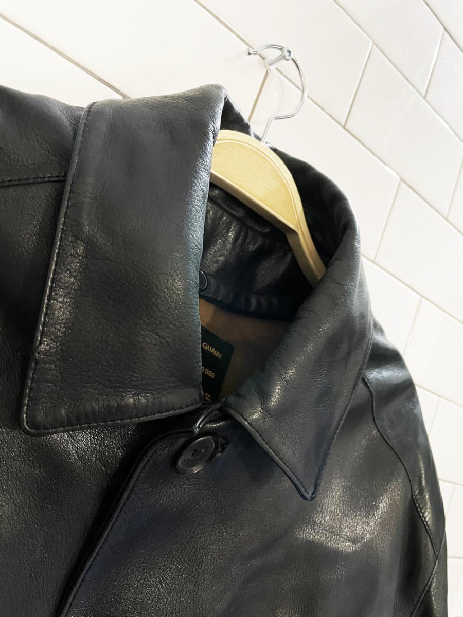 marc new york heavy leather minimal jacket | removable liner - good market thrift store