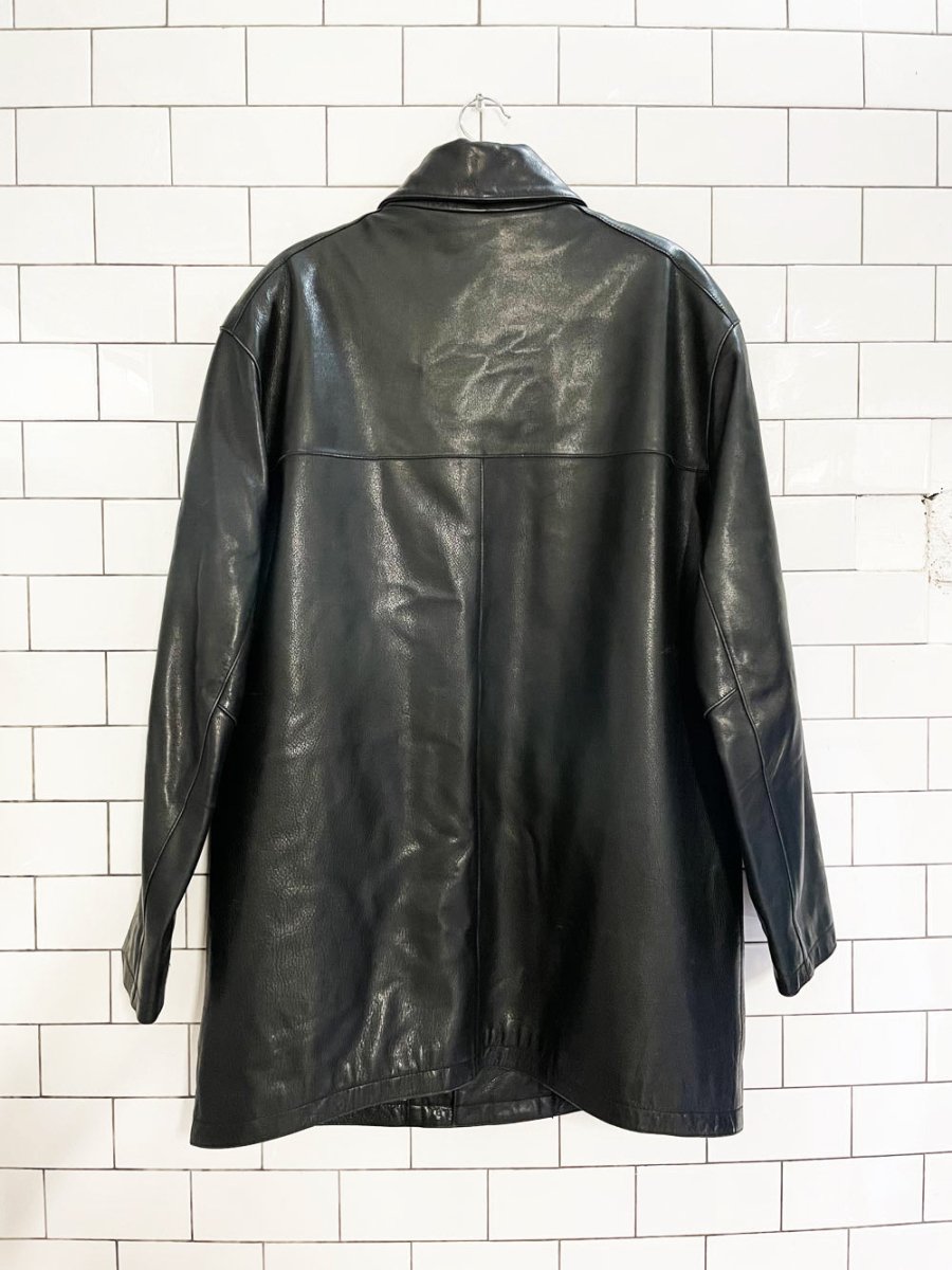 marc new york heavy leather minimal jacket | removable liner - good market thrift store