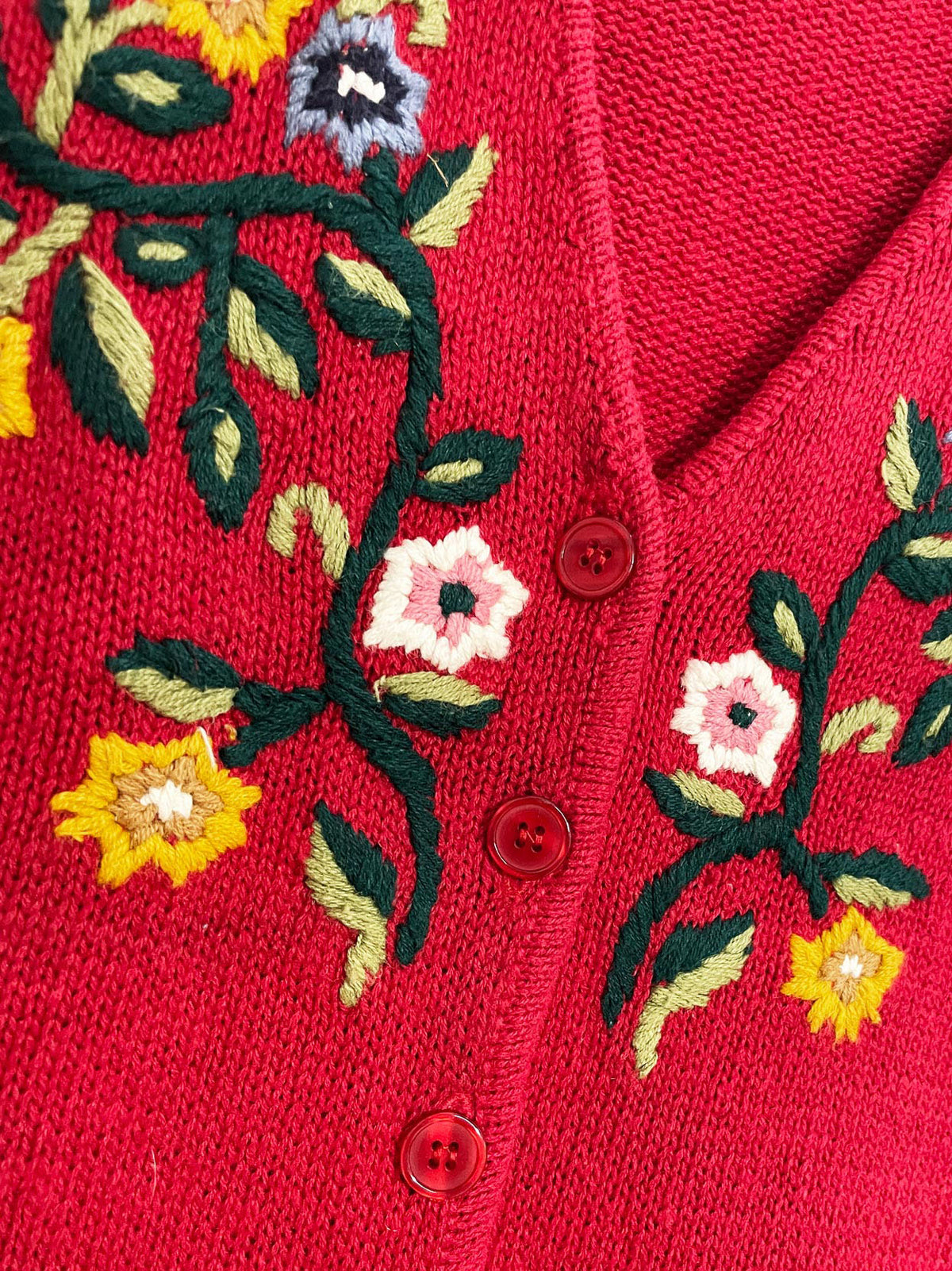 vintage pronto gold ramie-blend knit floral vest