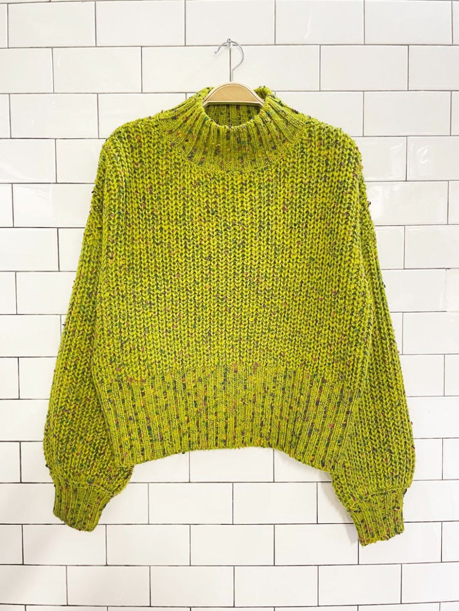 london kaye balloon sleeve confetti knit sweater - good market thrift store