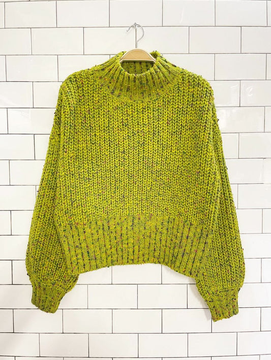 london kaye balloon sleeve confetti knit sweater - good market thrift store