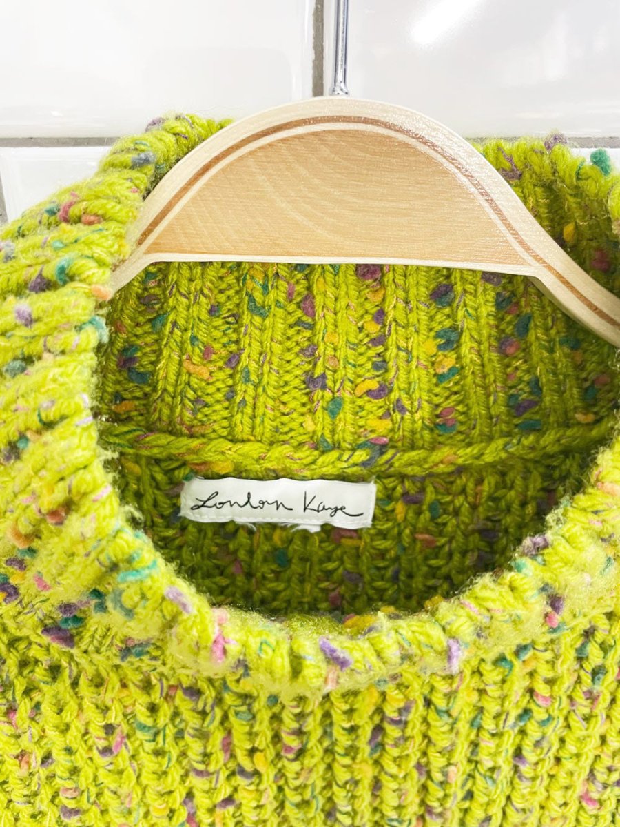 london kaye balloon sleeve confetti knit sweater - good market thrift store