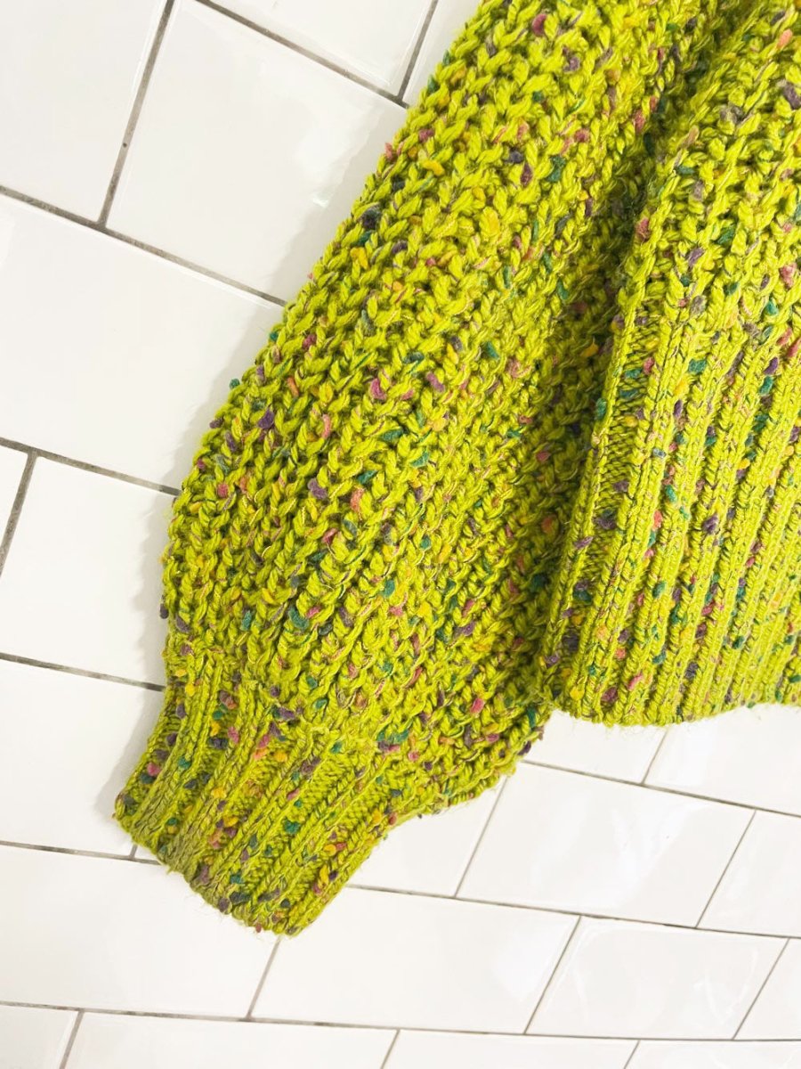 london kaye balloon sleeve confetti knit sweater - good market thrift store