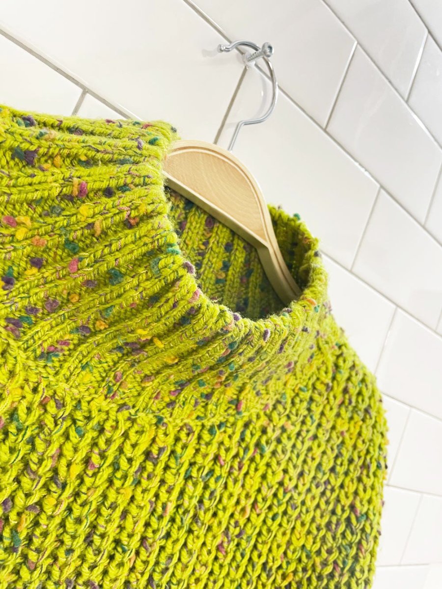 london kaye balloon sleeve confetti knit sweater - good market thrift store