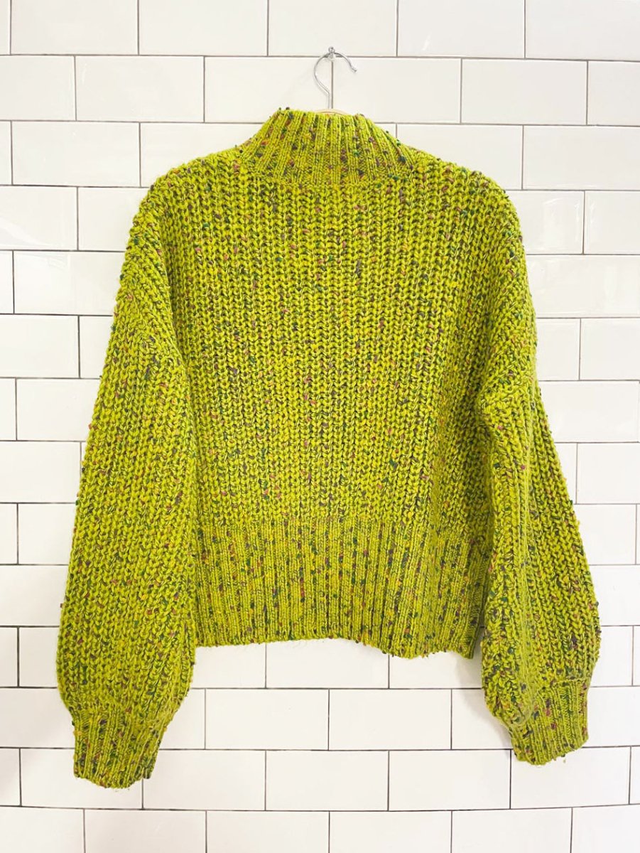 london kaye balloon sleeve confetti knit sweater - good market thrift store