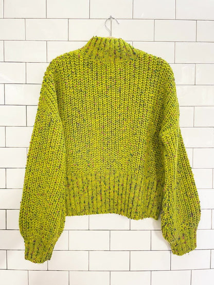 london kaye balloon sleeve confetti knit sweater - good market thrift store