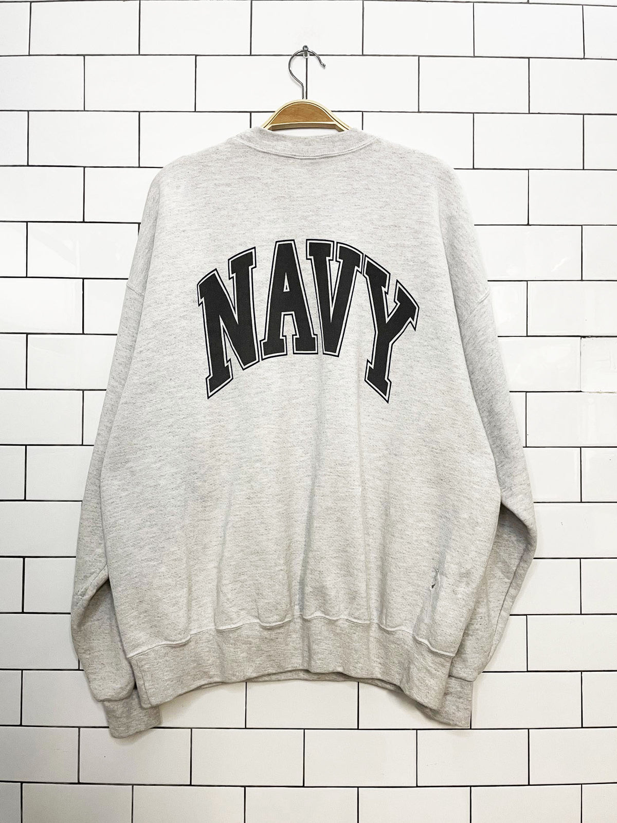 vintage 90s mj soffe US navy graphic sweatshirt | made in USA | double sided