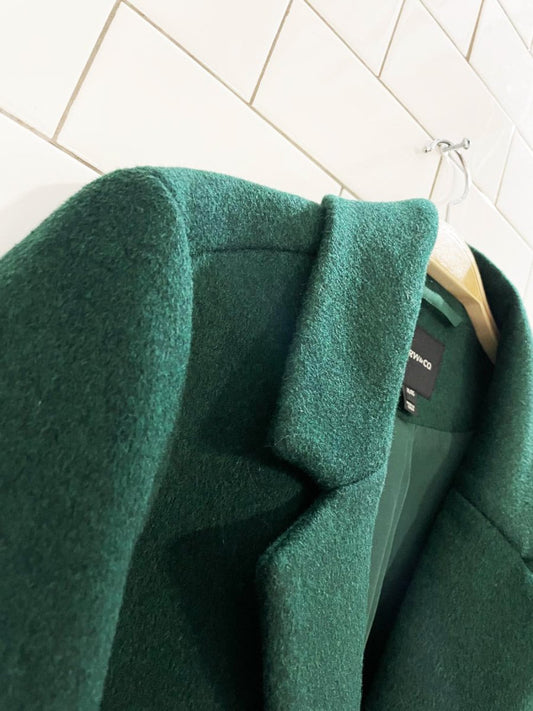 rw&co wool - blend single button overcoat | forest green - good market thrift store