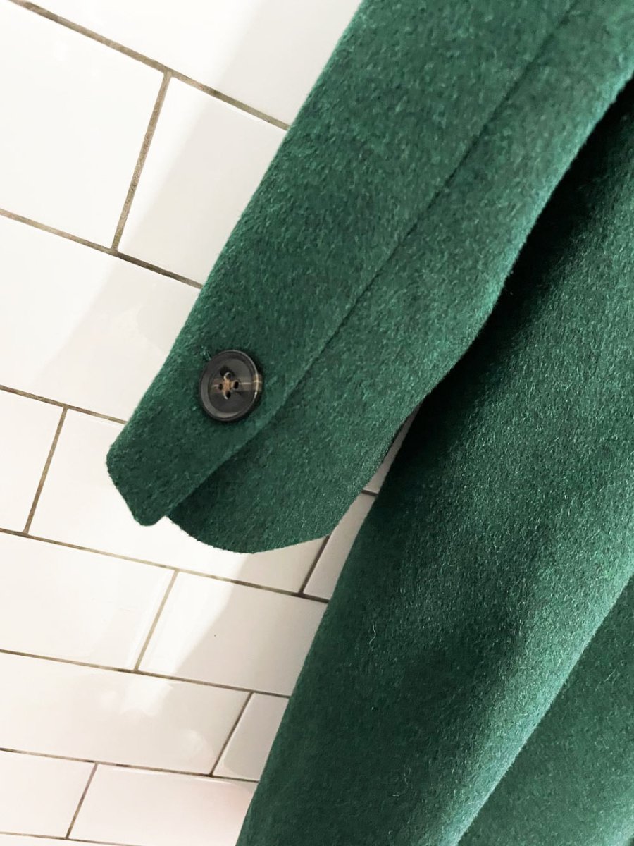 rw&co wool - blend single button overcoat | forest green - good market thrift store