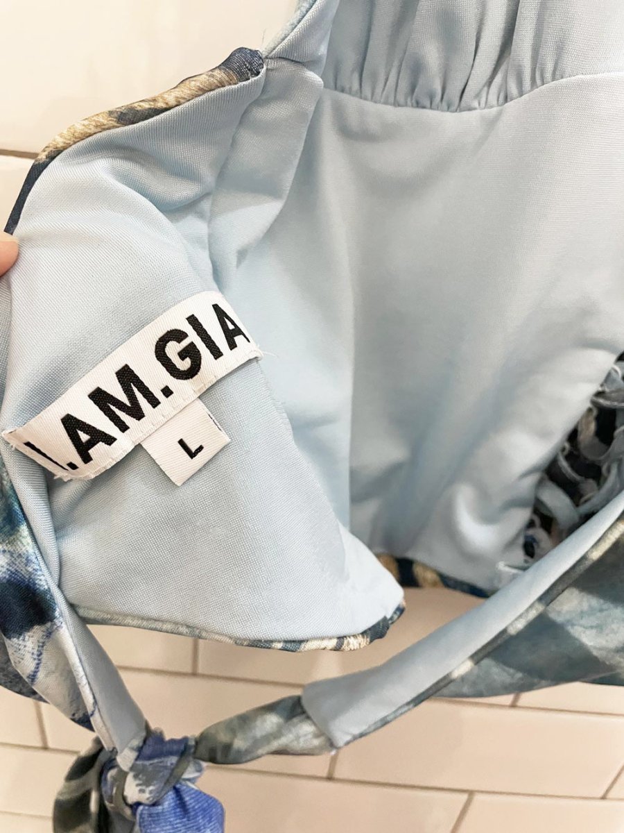 I.AM.GIA nadia halter top blue butterfly - good market thrift store