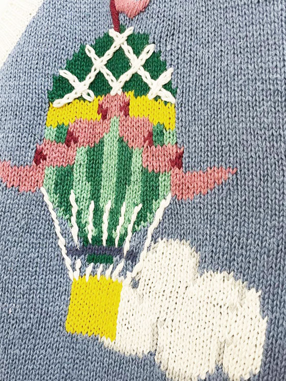 vintage marisa christina ramie-blend hot air balloon knit vest