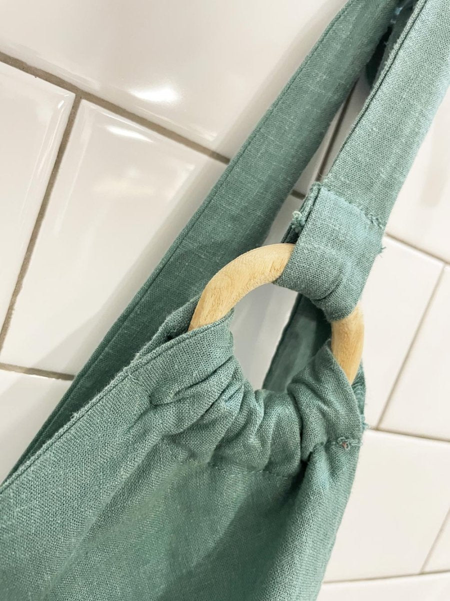 by anthropologie linen - blend twist front crop tank - good market thrift store