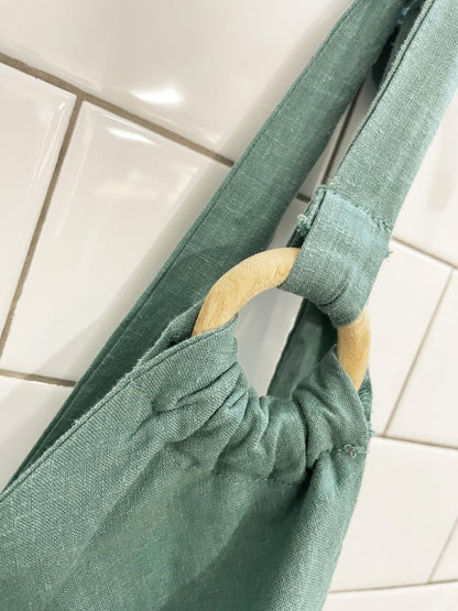 by anthropologie linen - blend twist front crop tank - good market thrift store