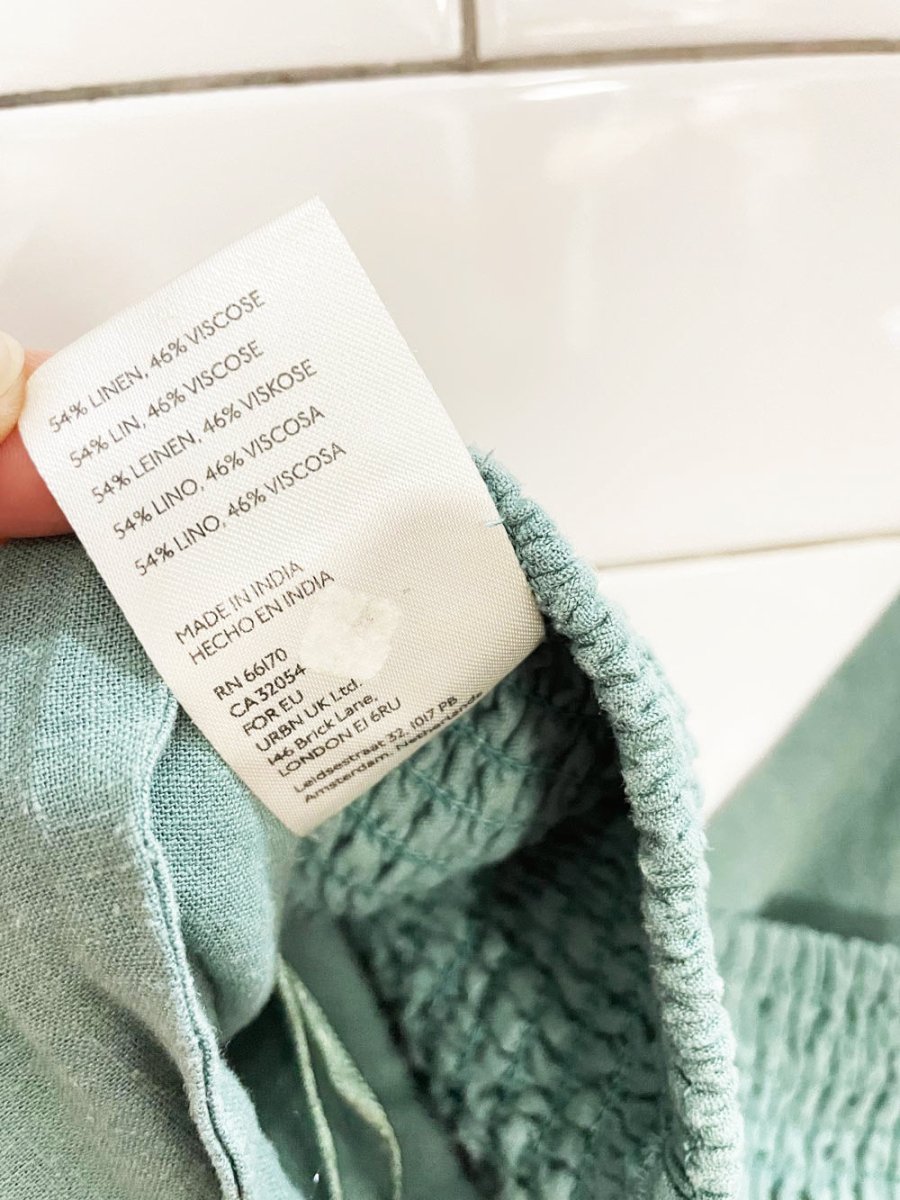 by anthropologie linen - blend twist front crop tank - good market thrift store