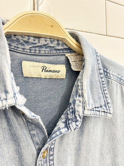 vintage 90s penmans long sleeve denim shirt - good market thrift store