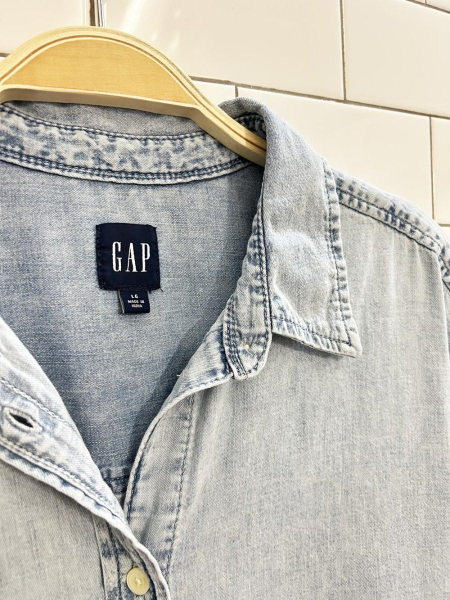 gap denim button - up shirt dress - good market thrift store